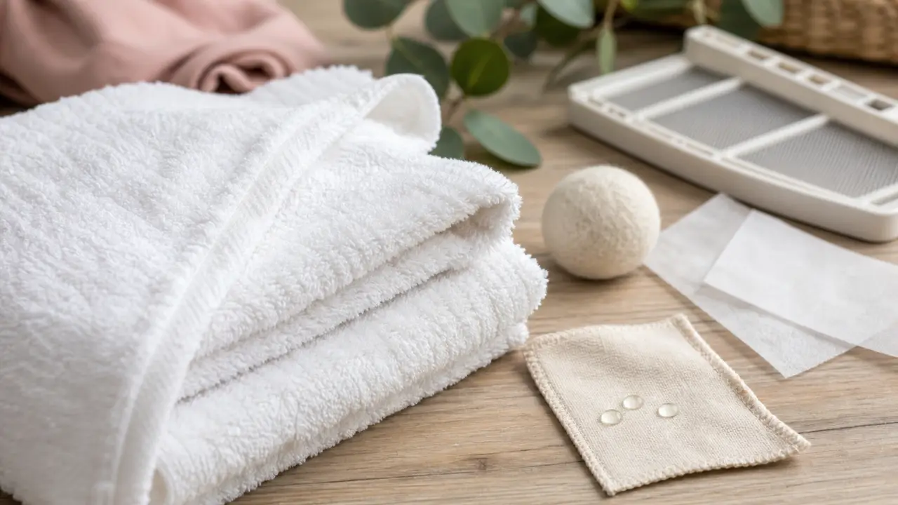 Astuce bonne odeur sèche-linge : linge tiède parfumé, feuilles de séchage