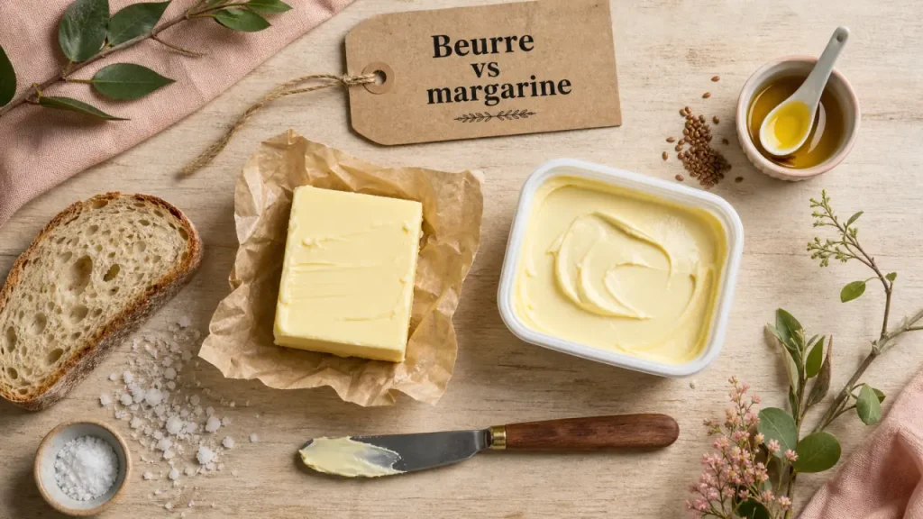Difference entre beurre et margarine : graisses saturées et usages en cuisine