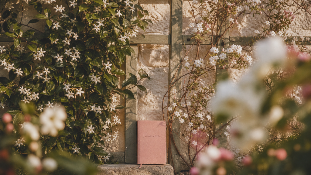 Différence entre jasmin étoilé et jasmin officinal : fleurs blanches sur treillage