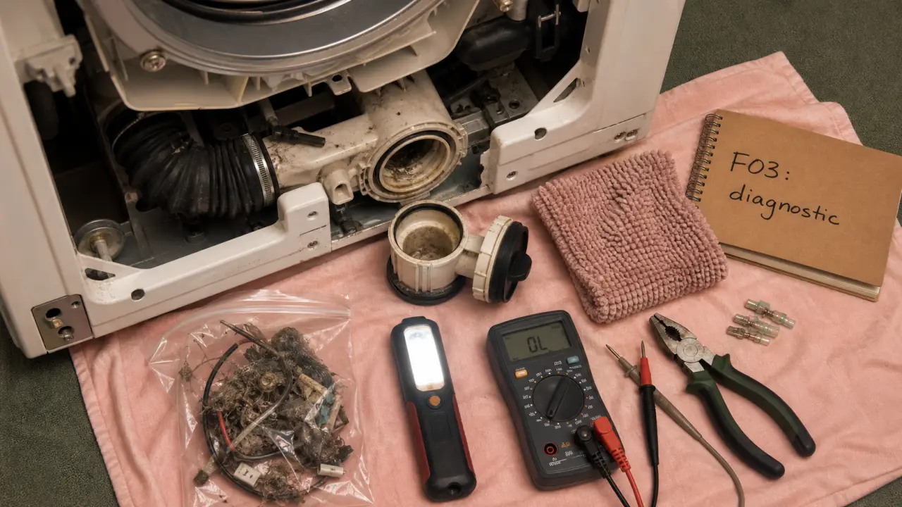 Erreur F03 machine à laver : pompe, sonde ou résistance (diagnostic avant appel)