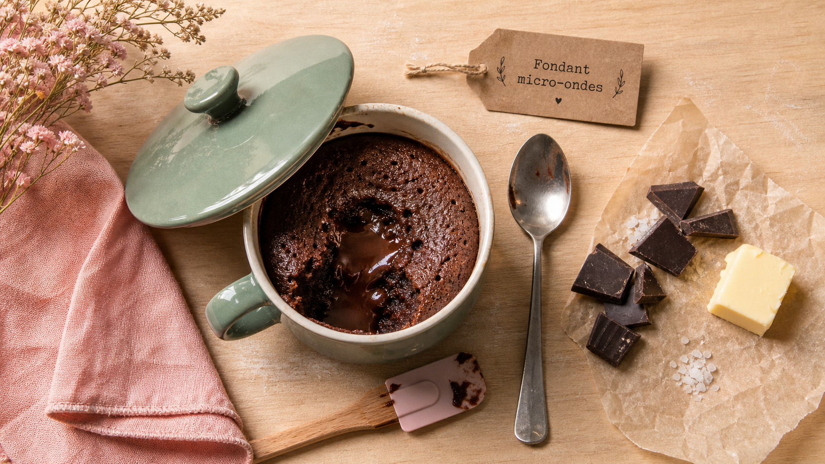Fondant chocolat micro onde 1 personne au cœur coulant