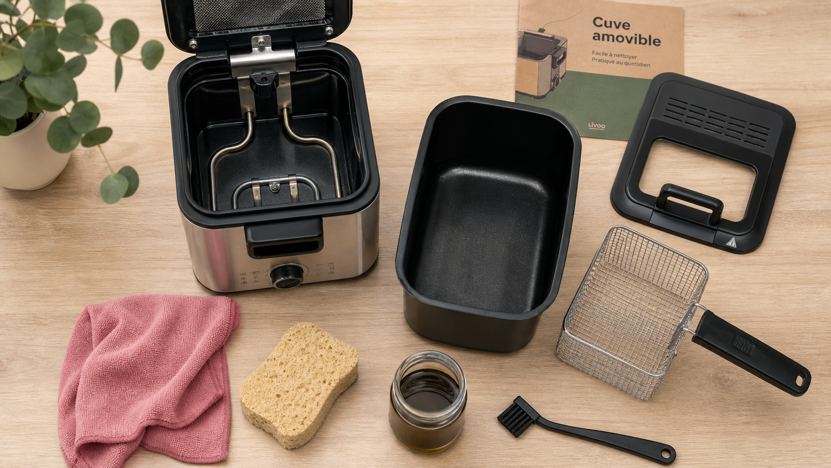 Friteuse facile à nettoyer, cuve amovible et filtration d’huile