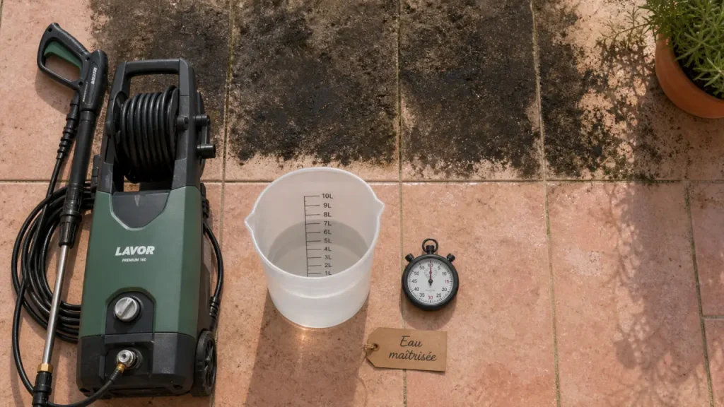 Kärcher consommation eau : eau maîtrisée vs tuyau d’arrosage