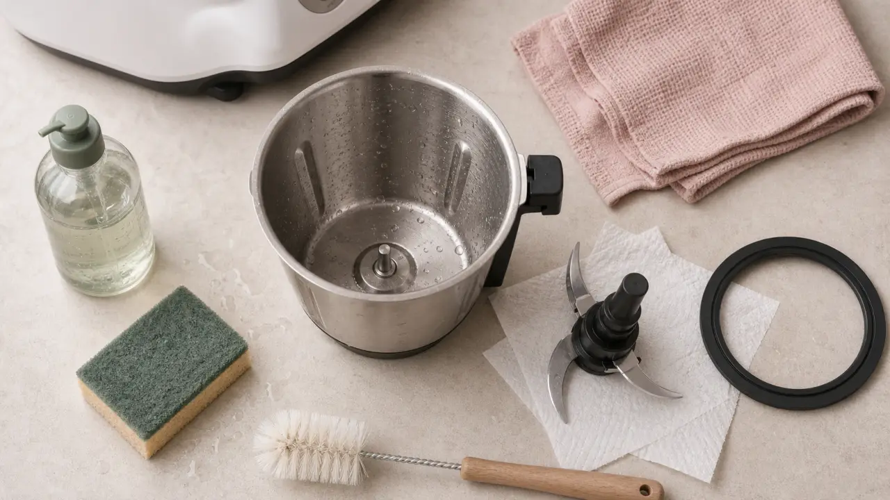 Nettoyer Monsieur Cuisine : bol, couteau, joint et base moteur