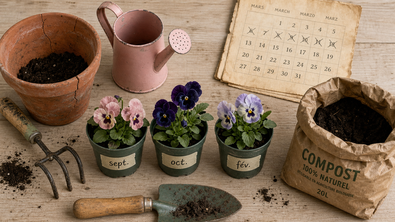 Quand planter des pensées : calendrier et gestes pour une floraison réussie