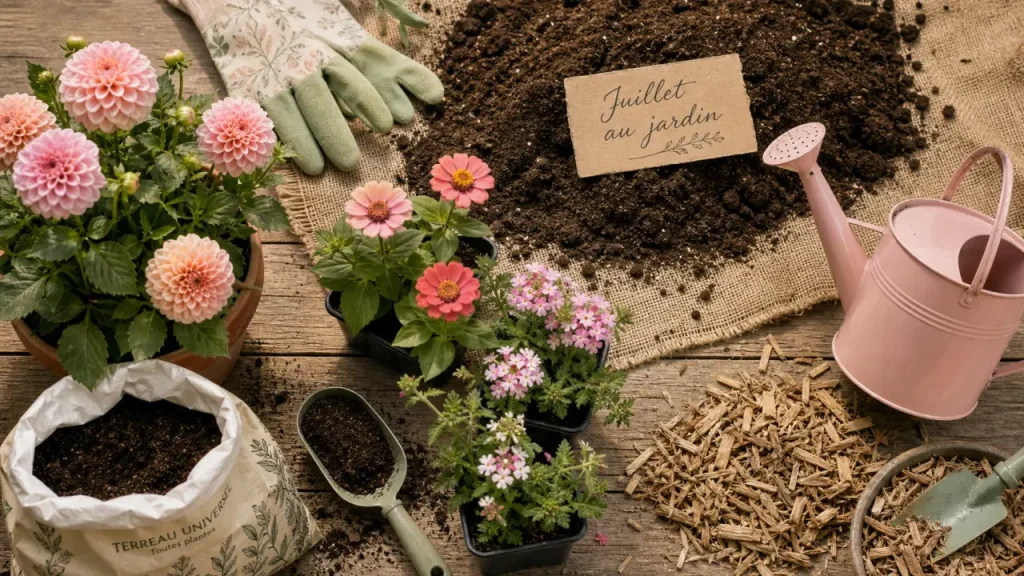 Que planter en juillet août fleurs : dahlias, zinnias, verveines en pot