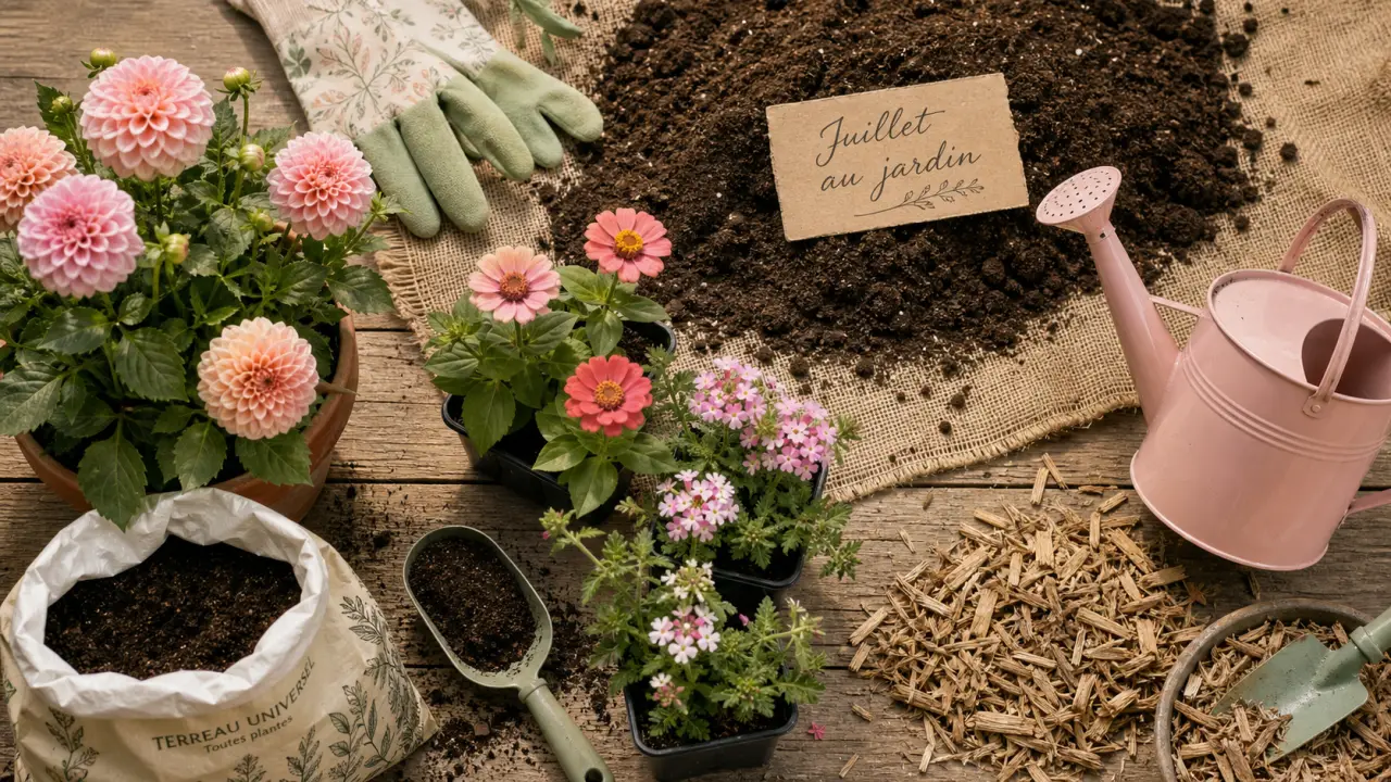 Que planter en juillet août fleurs : dahlias, zinnias, verveines en pot