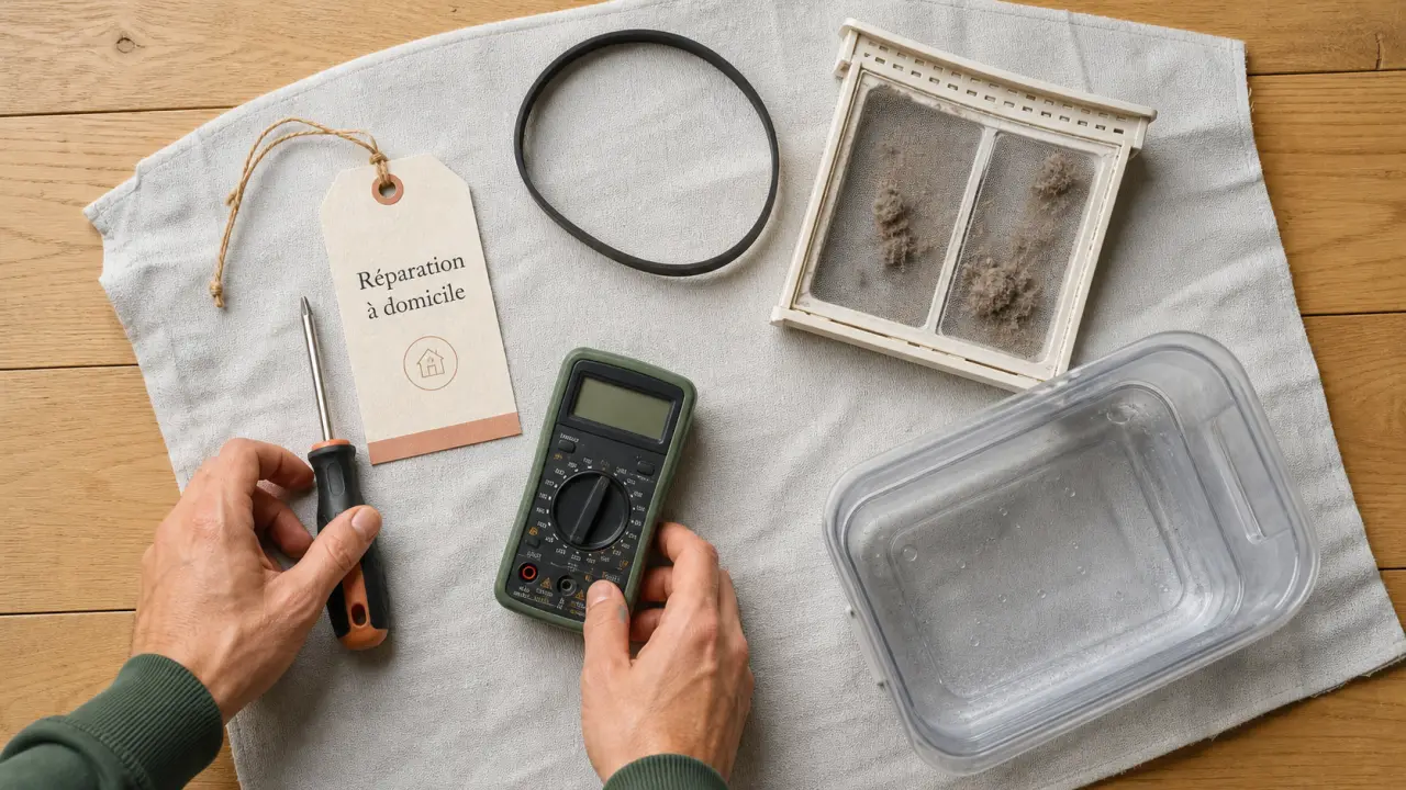 Réparation sèche-linge à domicile : diagnostic avec multimètre