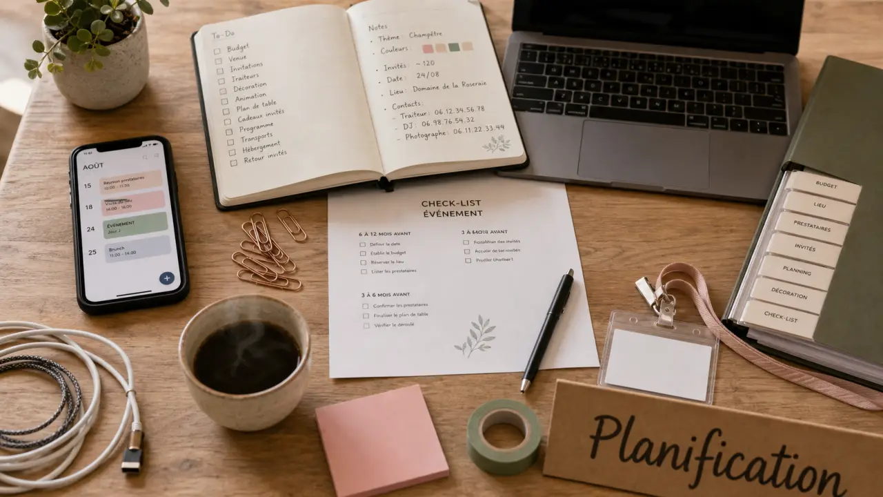 Liste des tâches organisation événement : checklist planification jour J