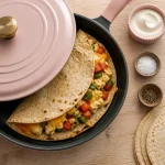 Oeuf recette : tortilla aux œufs brouillés crémeux