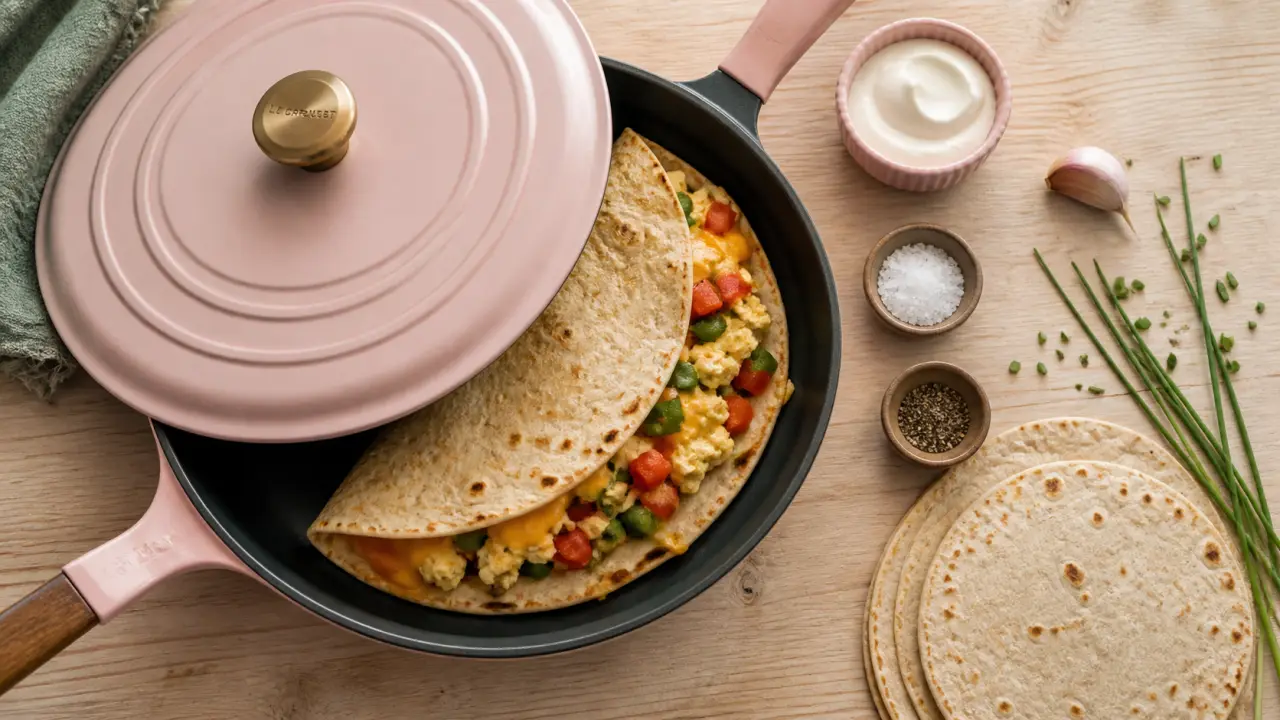 Oeuf recette : tortilla aux œufs brouillés crémeux