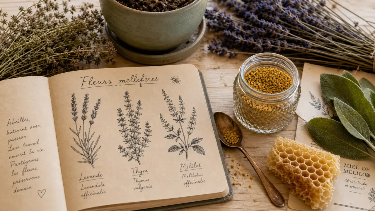 Plantes mellifères : nectar, pollen et miellat en saison