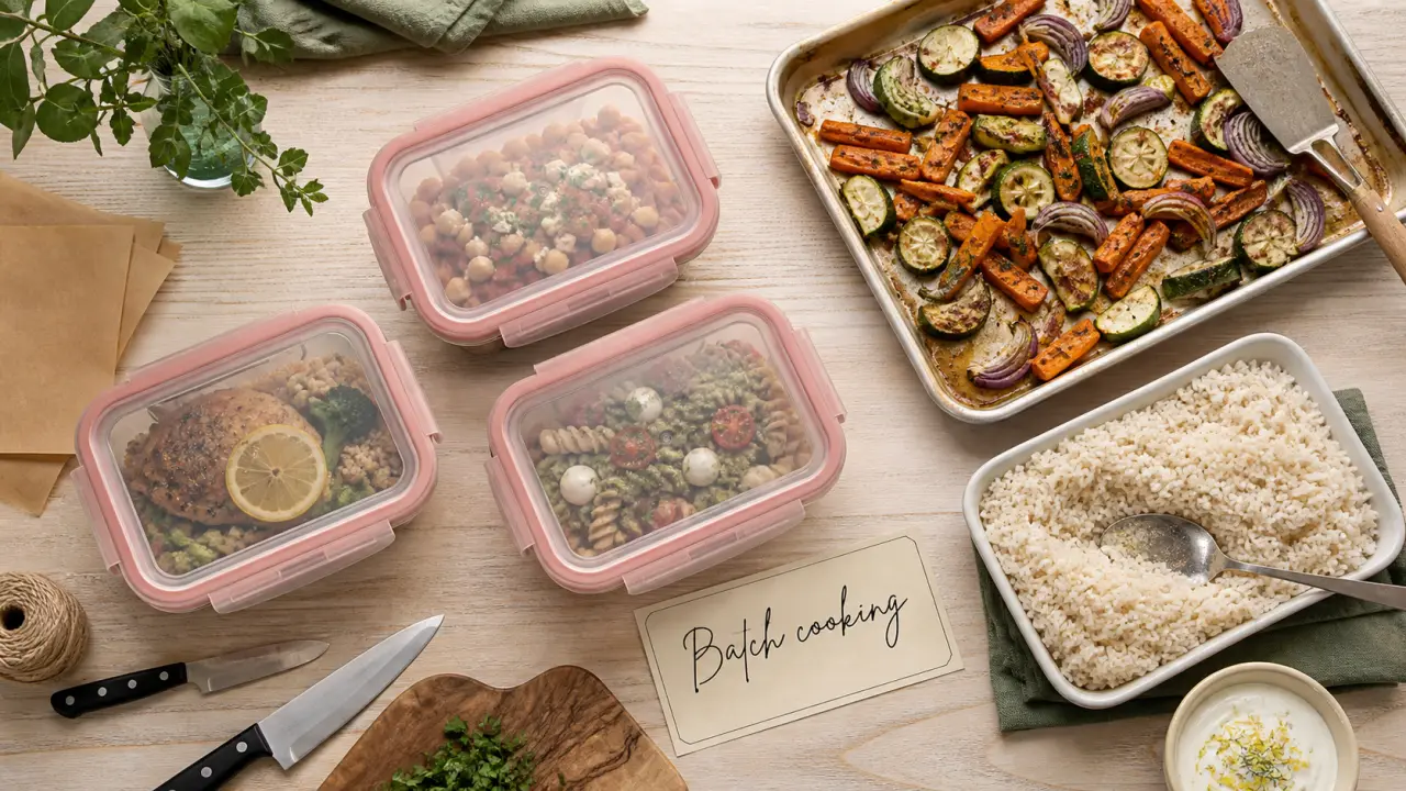 Recettes batch cooking : boîtes hermétiques pour repas moelleux en 2 heures