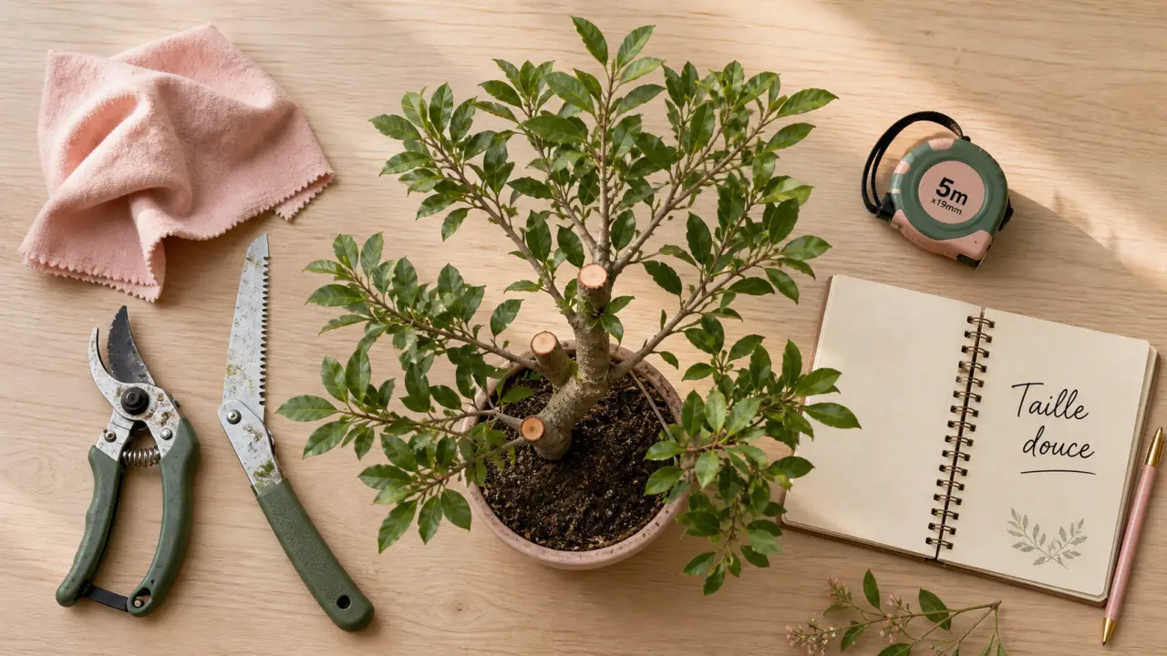 Taille d arbres : sécateur et branches taillées, périodes et gestes