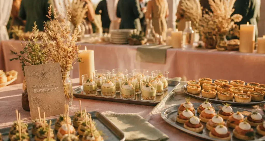 Lallier traiteur suresnes : table cocktail dînatoire, verrines et mini-quiches