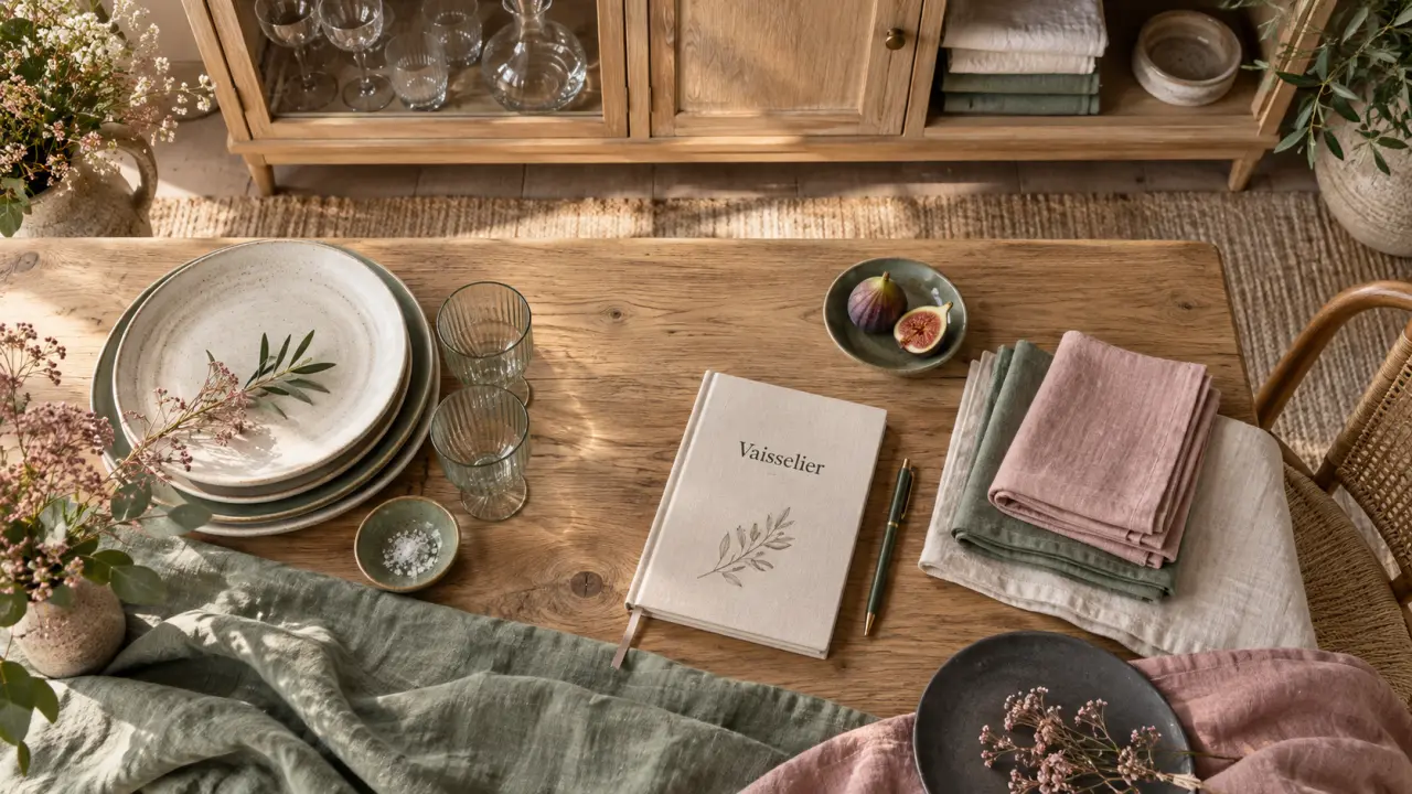 Vaisselier salle à manger en chêne clair : vitrine et portes fermées avec verres
